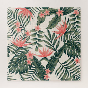 Puzzle Feuilles tropicaux, papier peint joyeux sur la pla