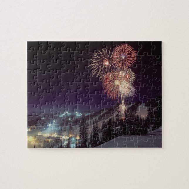Puzzle Feux d'artifice au Big Mountain Resort à Whitefish (Horizontal)