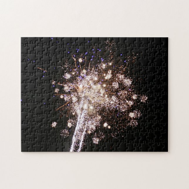 Puzzle Feux d'artifice bleus et blancs (Horizontal)