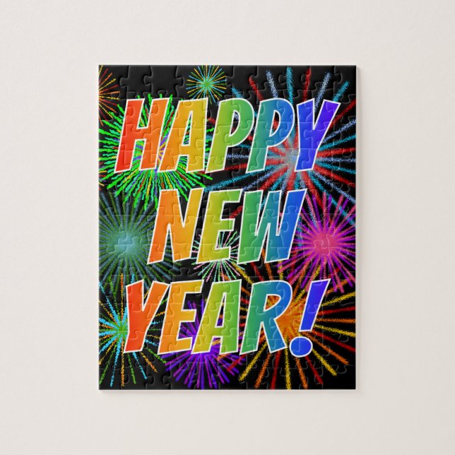 Puzzle Feux d'artifice + BONNE ANNÉE de spectre (Vertical)