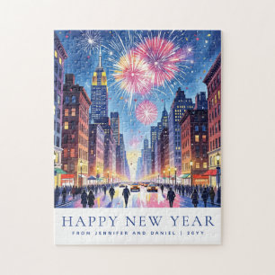 Puzzle Feux d'artifice personnalisés Bonne Année New York