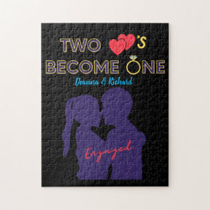 Puzzle Fiancés Deux Cœurs Deviennent Un