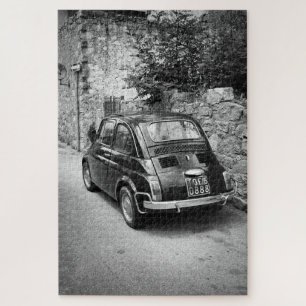 Puzzle FIAT 500 voiture en noir et blanc
