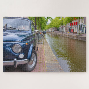 Puzzle Fiat 500 voiture sur le canal, Amsterdam