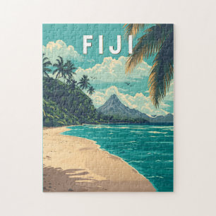Puzzle Fidji Illustration Voyage Art Vintage