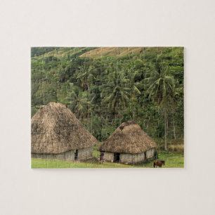 Puzzle Fidji, Viti Levu, Navala, maisons traditionnelles