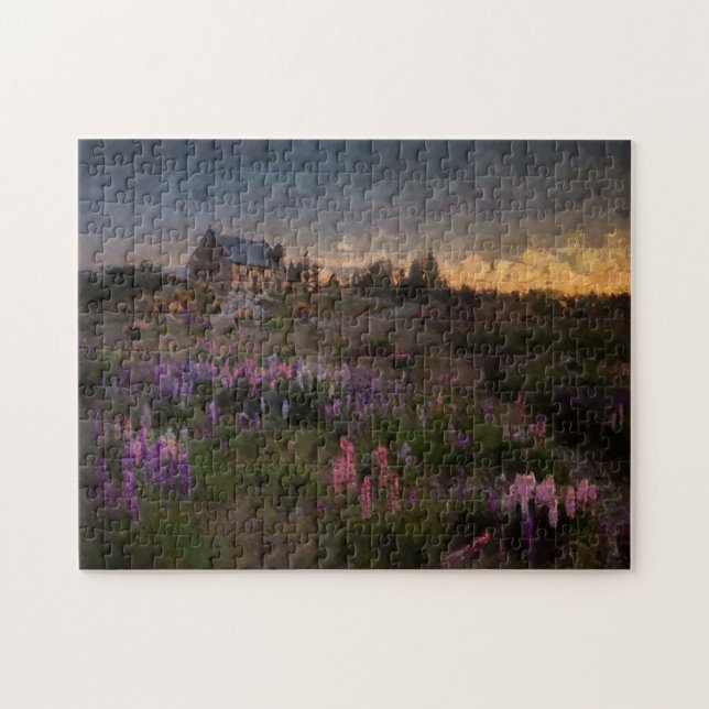 Puzzle Field Flowers Oil Painting Landscape Pretty (Horizontal)