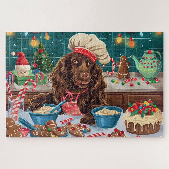Puzzle Field Spaniel Gîtes : Festive Noël (Horizontal)