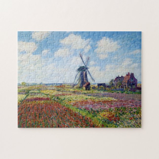 Puzzle Fields of Tulip With The Rijnsburg Windmill Monet (Horizontal)