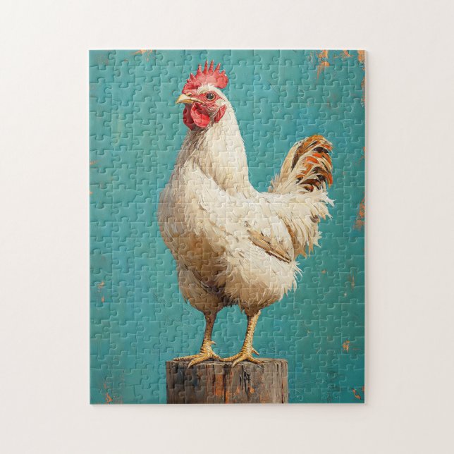 Puzzle Fier poulet blanc (Vertical)
