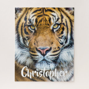 Puzzle Fierce Tiger Face Personalized Name