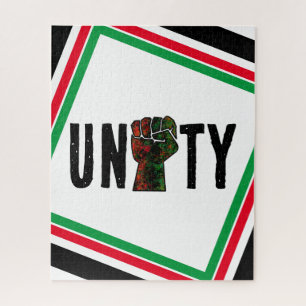 Puzzle fierté noire drapeau rouge vert poing panafricain