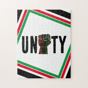 Puzzle fierté noire drapeau rouge vert poing panafricain