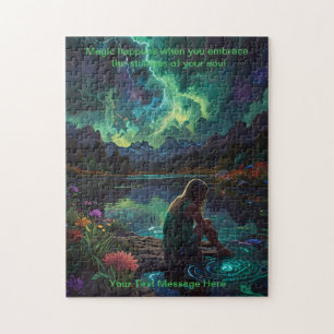 Puzzle Fille au bord de la rivière en temps calme