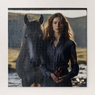 Puzzle Fille au cœur de verre avec cheval noir – Point Ph