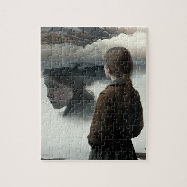 Puzzle Fille avec des nuages (Vertical)