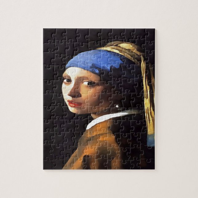 Puzzle Fille avec une perle qui écoute après Johannes Ver (Vertical)