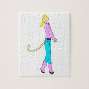 Puzzle fille avec une queue