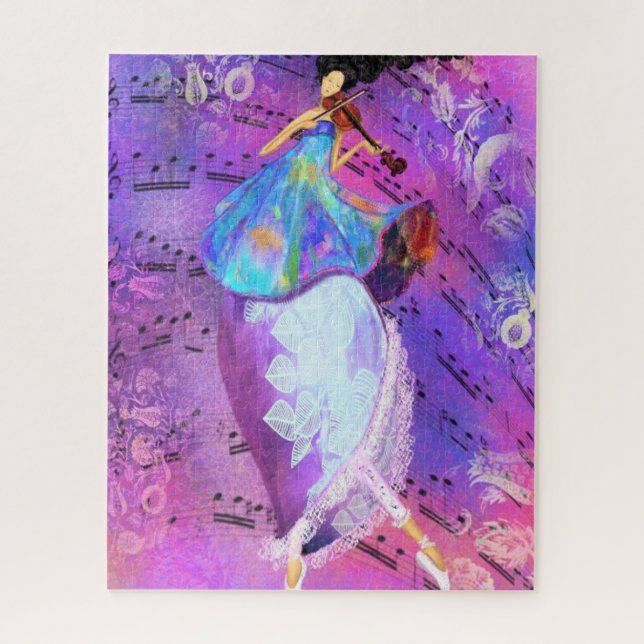 Puzzle Fille avec violon - Art Dessin Collection Imaginai (Vertical)