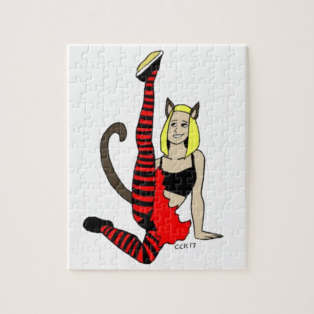 Puzzle fille chat  (Vertical)