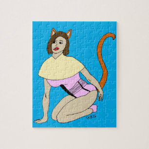 Puzzle fille chat