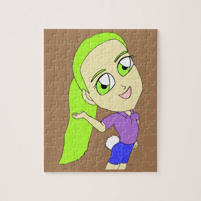 Puzzle fille chibi avec une queue de lapin   bouton (Vertical)