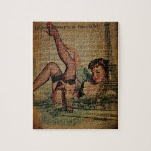 Puzzle fille de bachelorette de Tour Eiffel de Paris