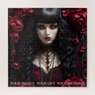 Puzzle Fille de cimetière gothique sombre