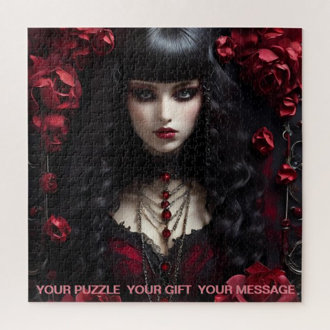 Puzzle Fille de cimetière gothique sombre (Vertical)