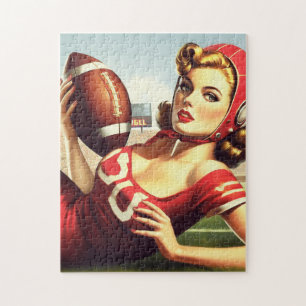Puzzle Fille de football vintage