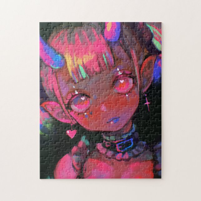 Puzzle Fille Démon Kawaii Néon Goth Pastel (Vertical)