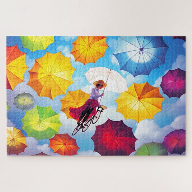 Puzzle Fille d'imagination de fantaisie colorée avec des  (Horizontal)