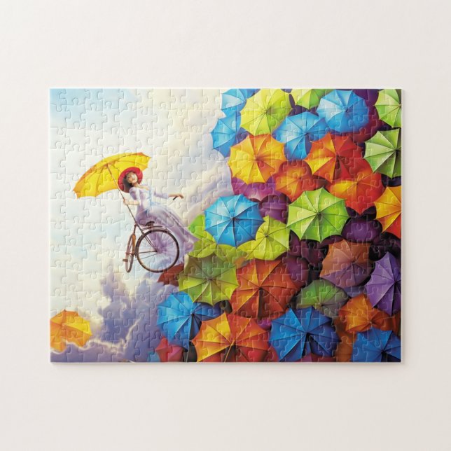 Puzzle Fille d'imagination de fantaisie colorée avec des  (Horizontal)