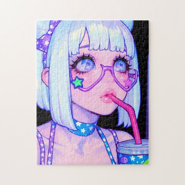 Puzzle Fille d'Internet Pastel Lunettes Étoile (Vertical)
