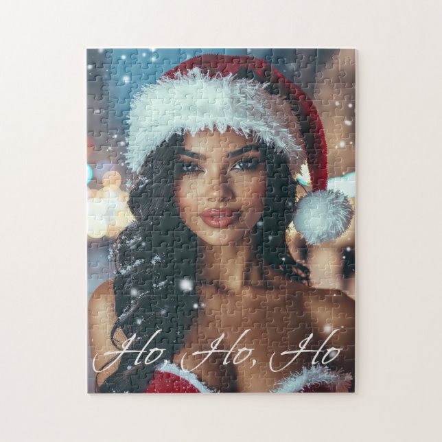 Puzzle Fille du Père Noël - Ho Ho Ho - Noël (Vertical)