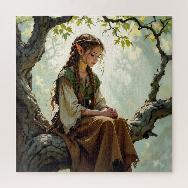 Puzzle Fille elfique en robe vintage (Vertical)
