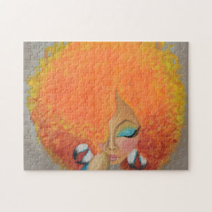 Puzzle Fille en feu, Femme noire, Cheveux orange