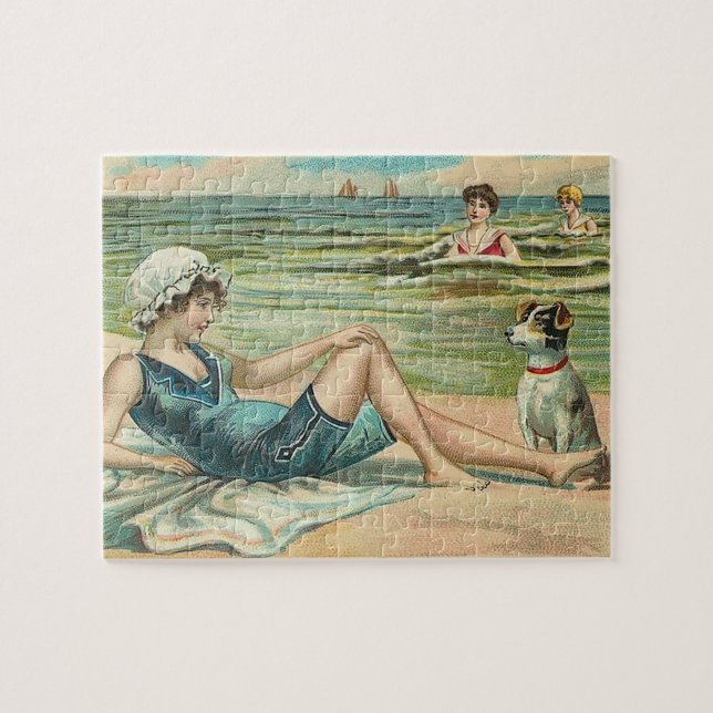 Puzzle Fille en maillot de bain de plage victorien (Horizontal)