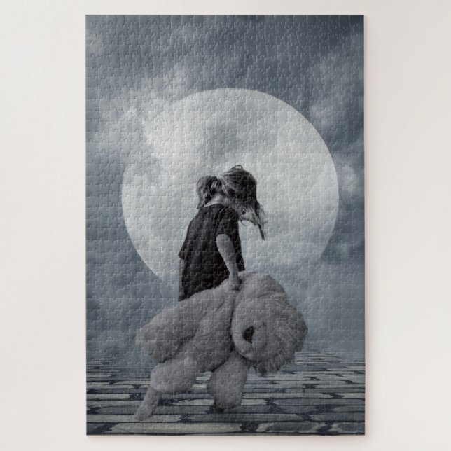 Puzzle Fille et ours en peluche (Vertical)