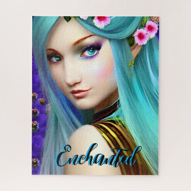 Puzzle Fille jolie conte de fées enchanté  (Vertical)