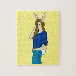 Puzzle fille lapin  