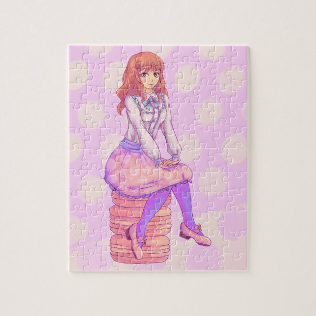 Puzzle Fille Macaron rose (Vertical)