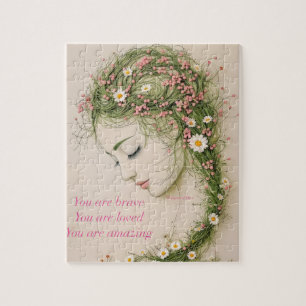 Puzzle Fille merveilleuse avec fleur