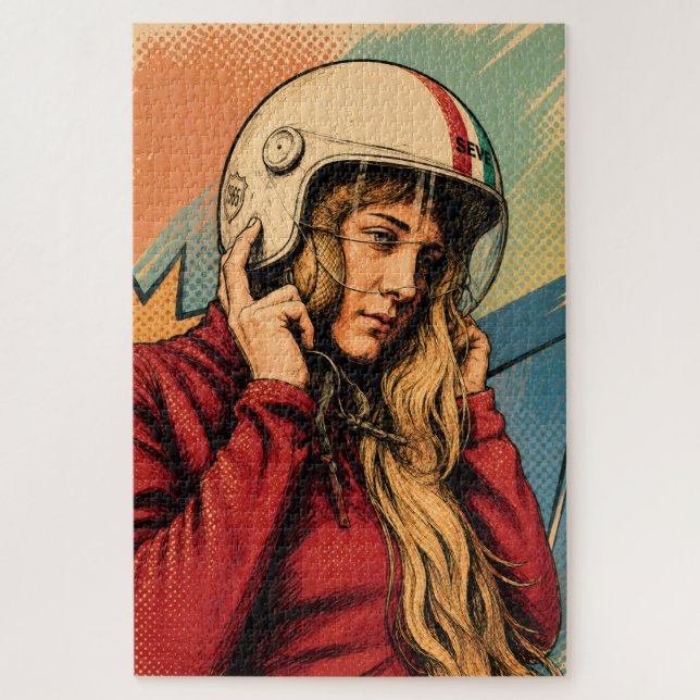 Puzzle Fille moto  (Vertical)