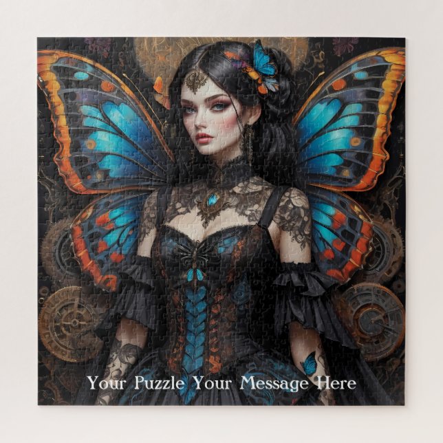 Puzzle Fille papillon gothique Steampunk (Vertical)