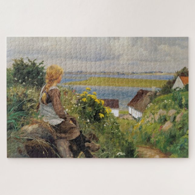 Puzzle Fille perdue dans la pensée (par H.A. Brendekilde) (Horizontal)
