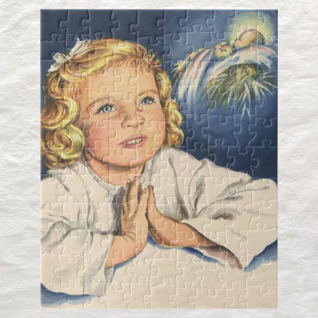 Puzzle Fille priant Jésus-Christ, Prières de nuit (Créateur téléchargé)
