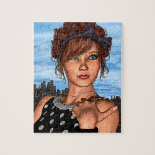 Puzzle Fille Rétro