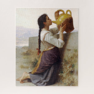 Puzzle Fille soif buvant d'un Jug (Paysage rural)