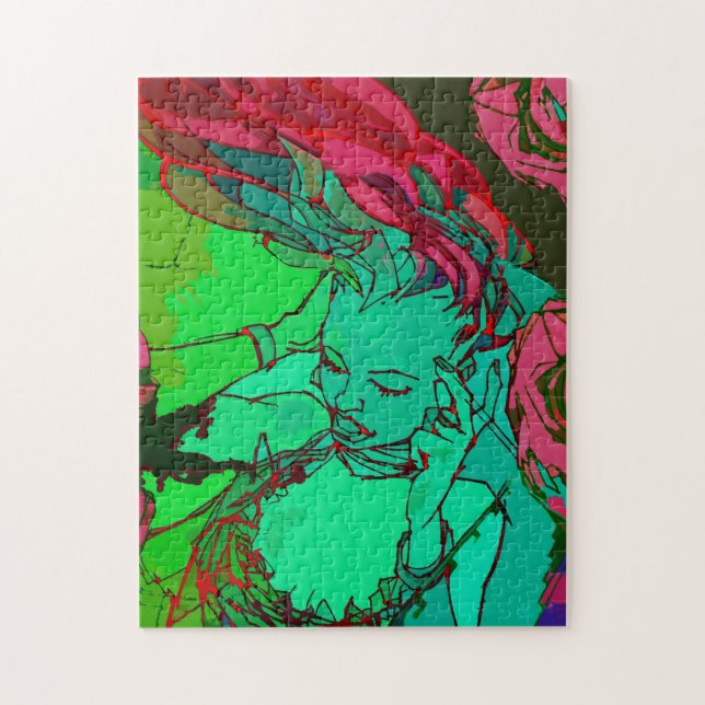 Puzzle Fille verte de graffiti (Vertical)